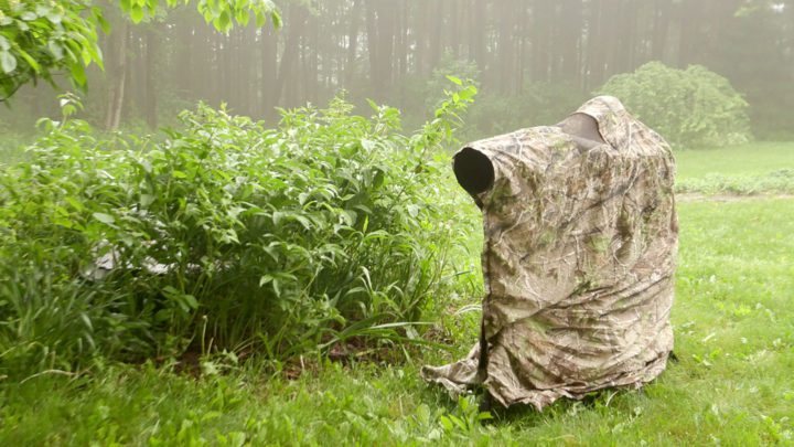 Camouflaged hide, EPGear Kwik Camo. Video still courtesy of Karen Rodriguez.